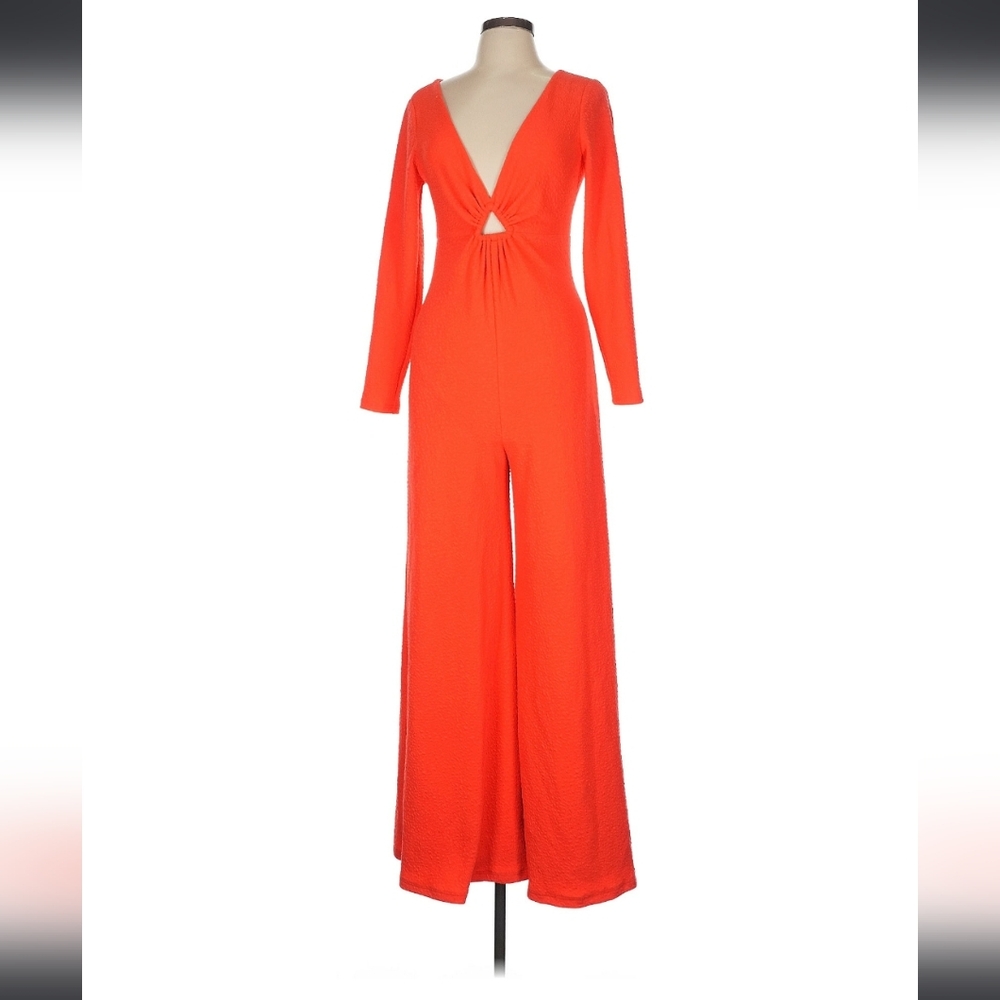 Hutch Orange Jumpsuit with Keyhole and Vneck
